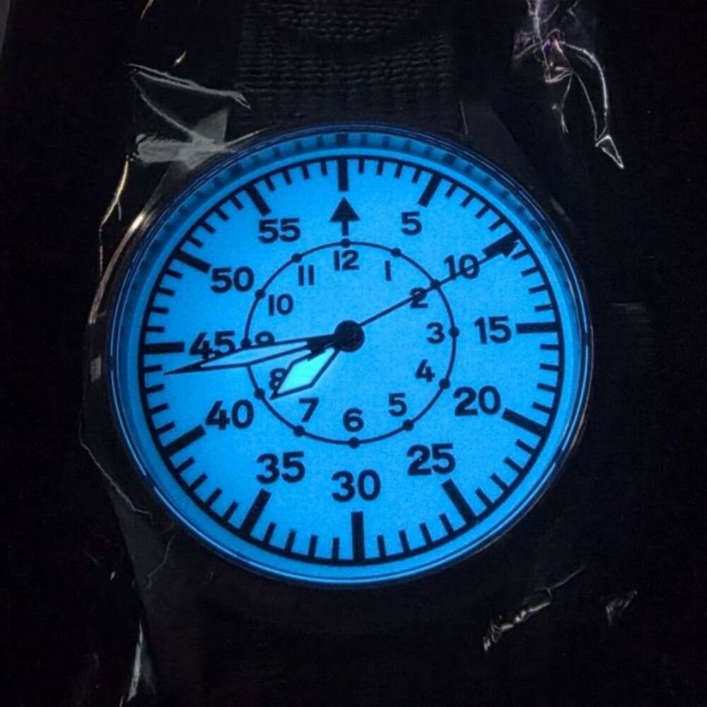 Aimimo Design 38mm Type B Pilot Watch VH31 Hi Beat Quartz Full Lume Dial NIB